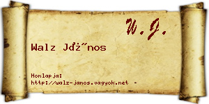 Walz János névjegykártya