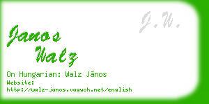 janos walz business card